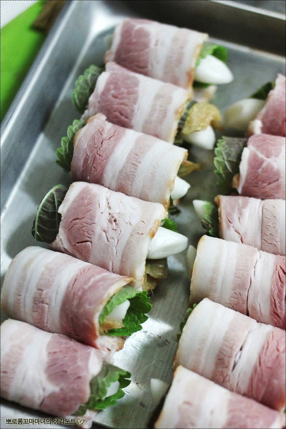 맛있는 베이컨김치떡말이