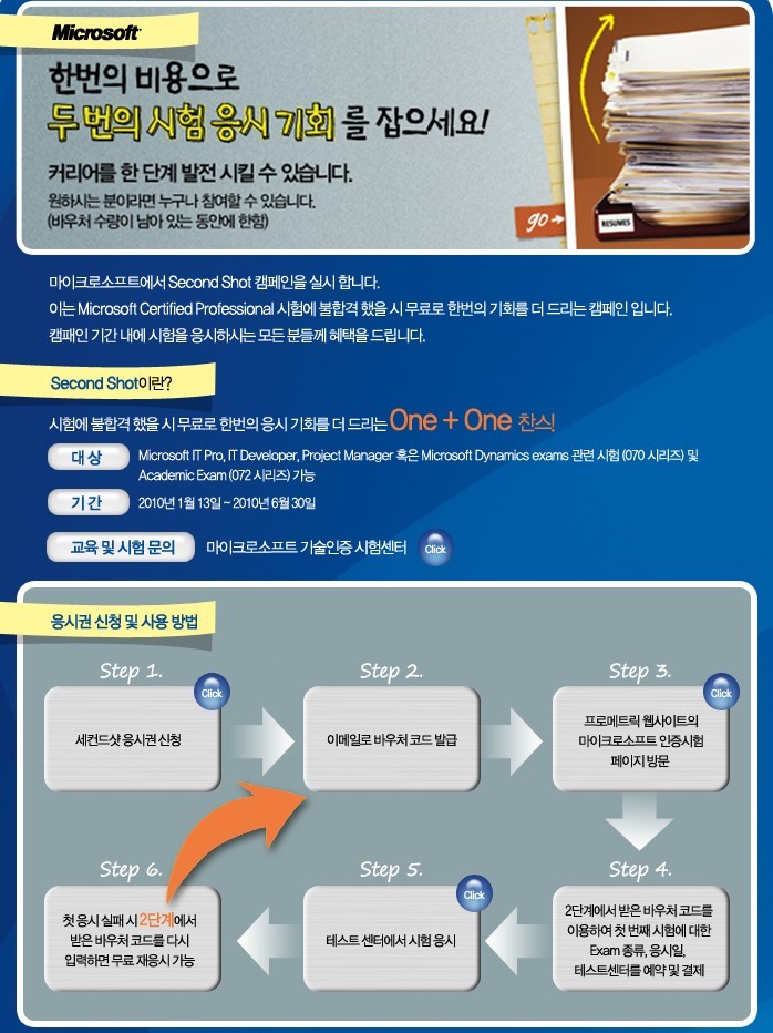 MCP(Microsoft Certified Professional) 무료 재시험 기회!