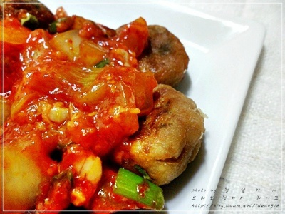  참치캔 완자 탕수육